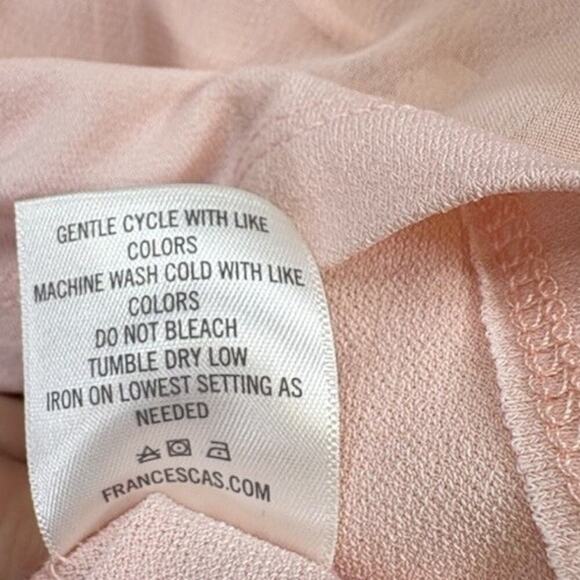 Francesca’s MI AMI Blush Crochet Puff Sleeve Tie Back Blouse Women’s SZ SM NWT - Picture 9 of 9